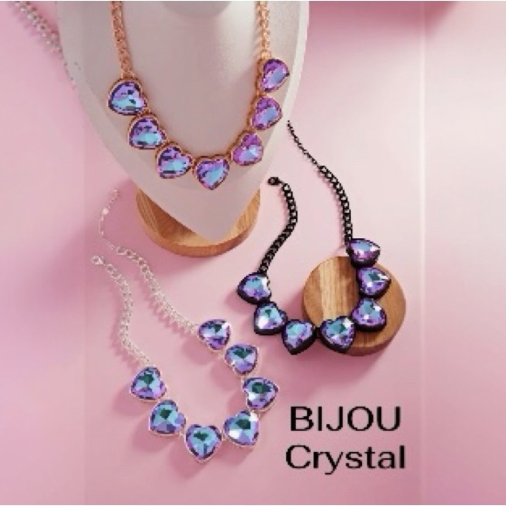 2-N 1- Mix Media Crystal & Multi Facet Metal Lilac/Black Lilac